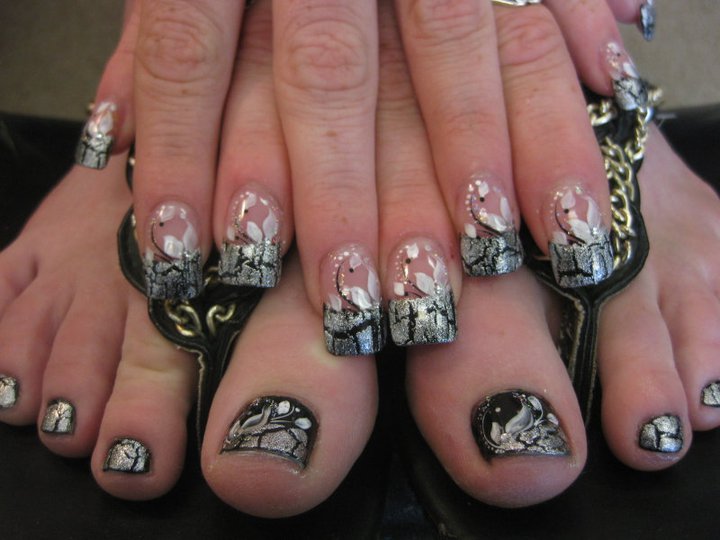 Gothic Purity, nail art designs by Top Nails, Clarksville TN. | Top Nails