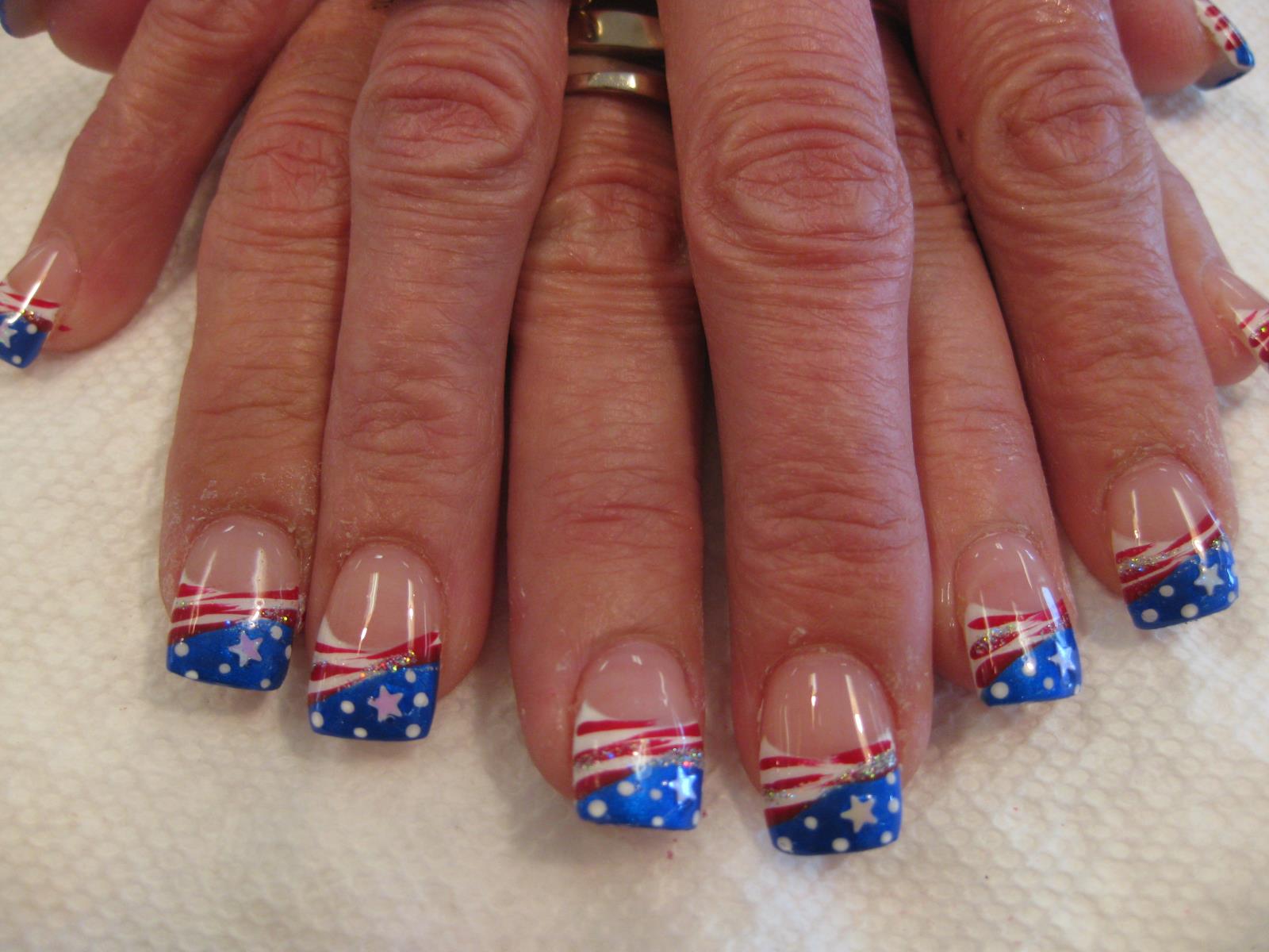 Fourth of July, nail art designs by Top Nails, Clarksville TN. Top Nails