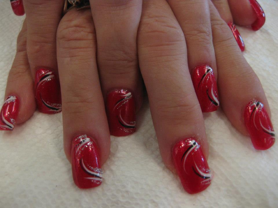 Red and White Nail Art for Short Nails - wide 8