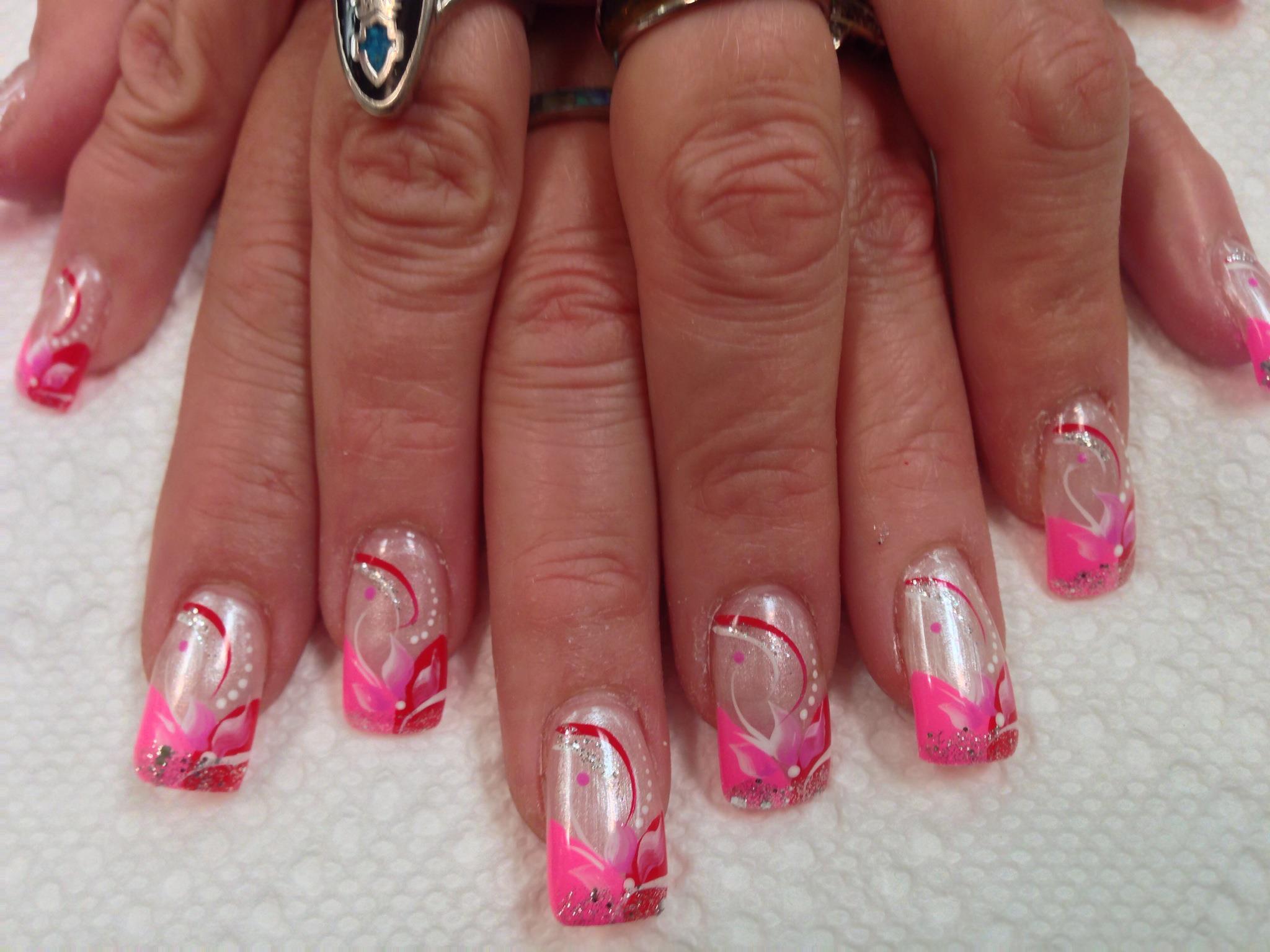 Red and Pink Acrylic Nail Designs - wide 9