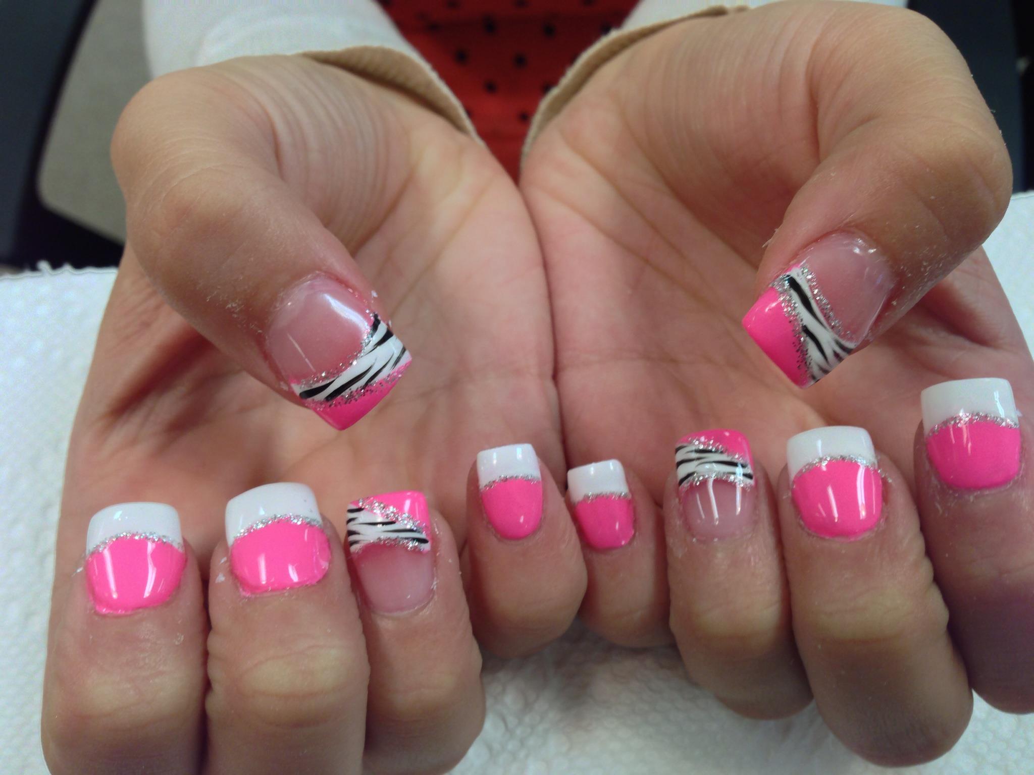 Hidden Pink Zebra Nail Art Designs By Top Nails Clarksville Tn Top Nails