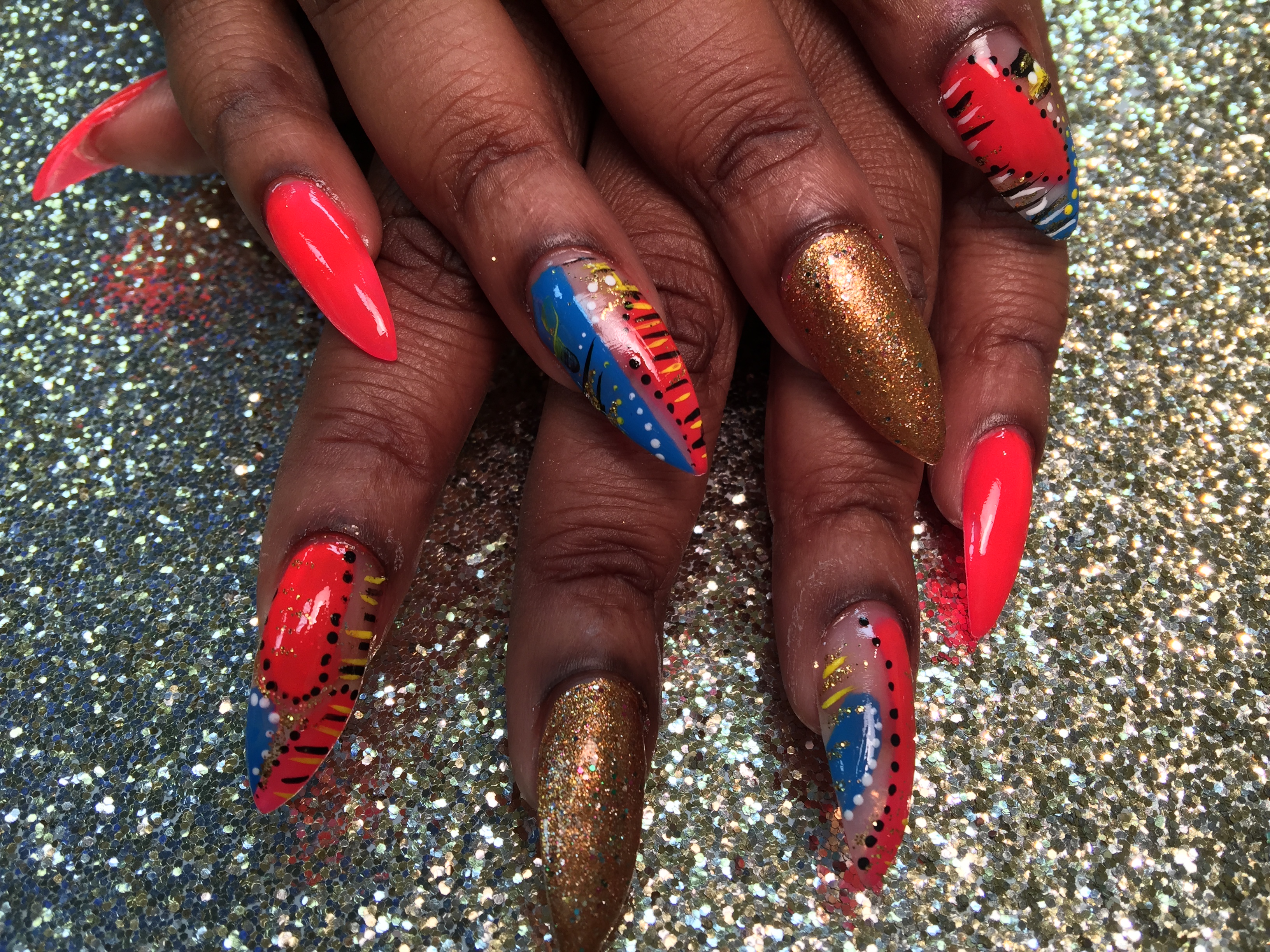 10. African Print Nail Designs for Prom - wide 4