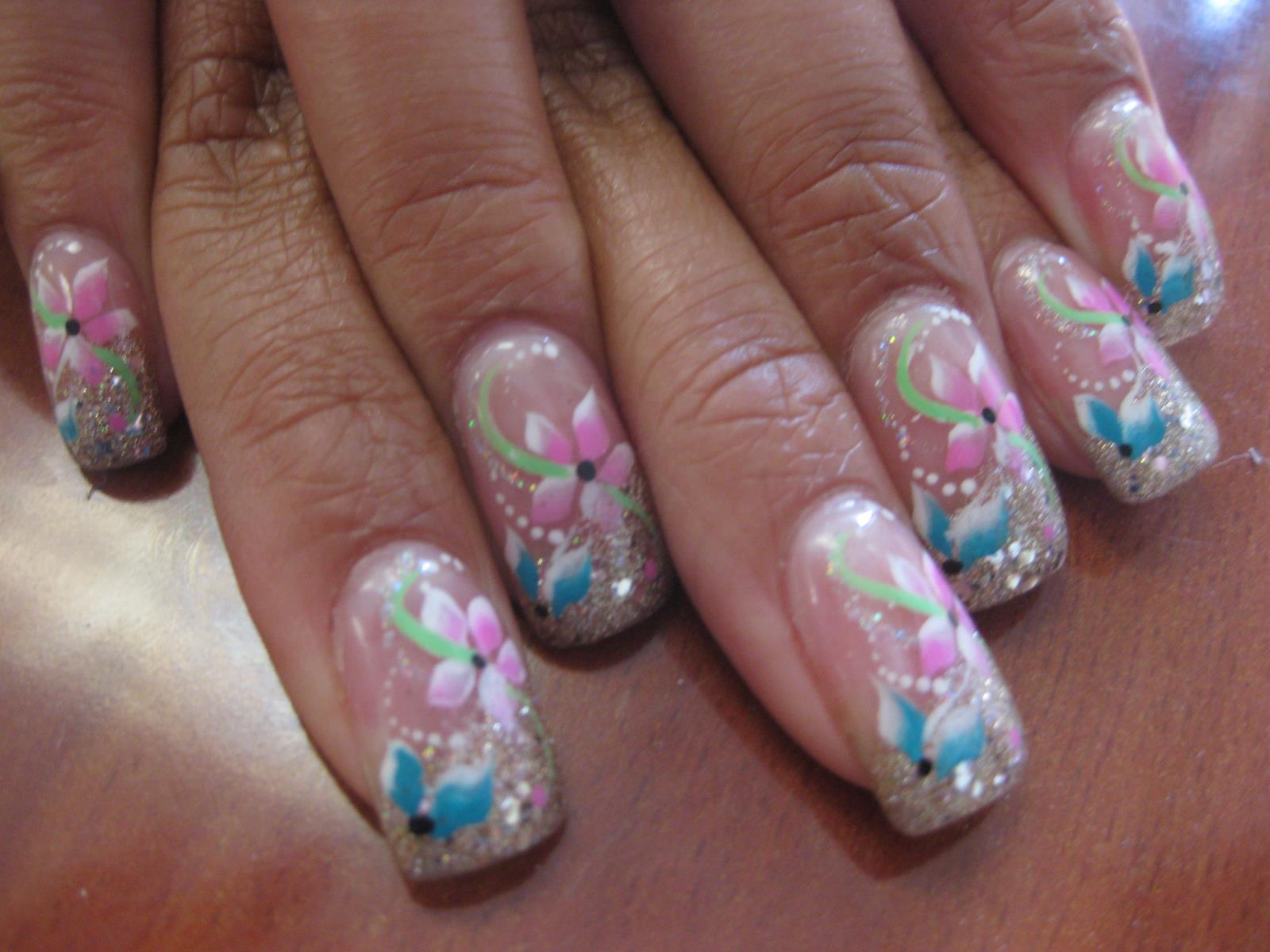 Lilies on the Beach, nail art designs by Top Nails, Clarksville TN ...