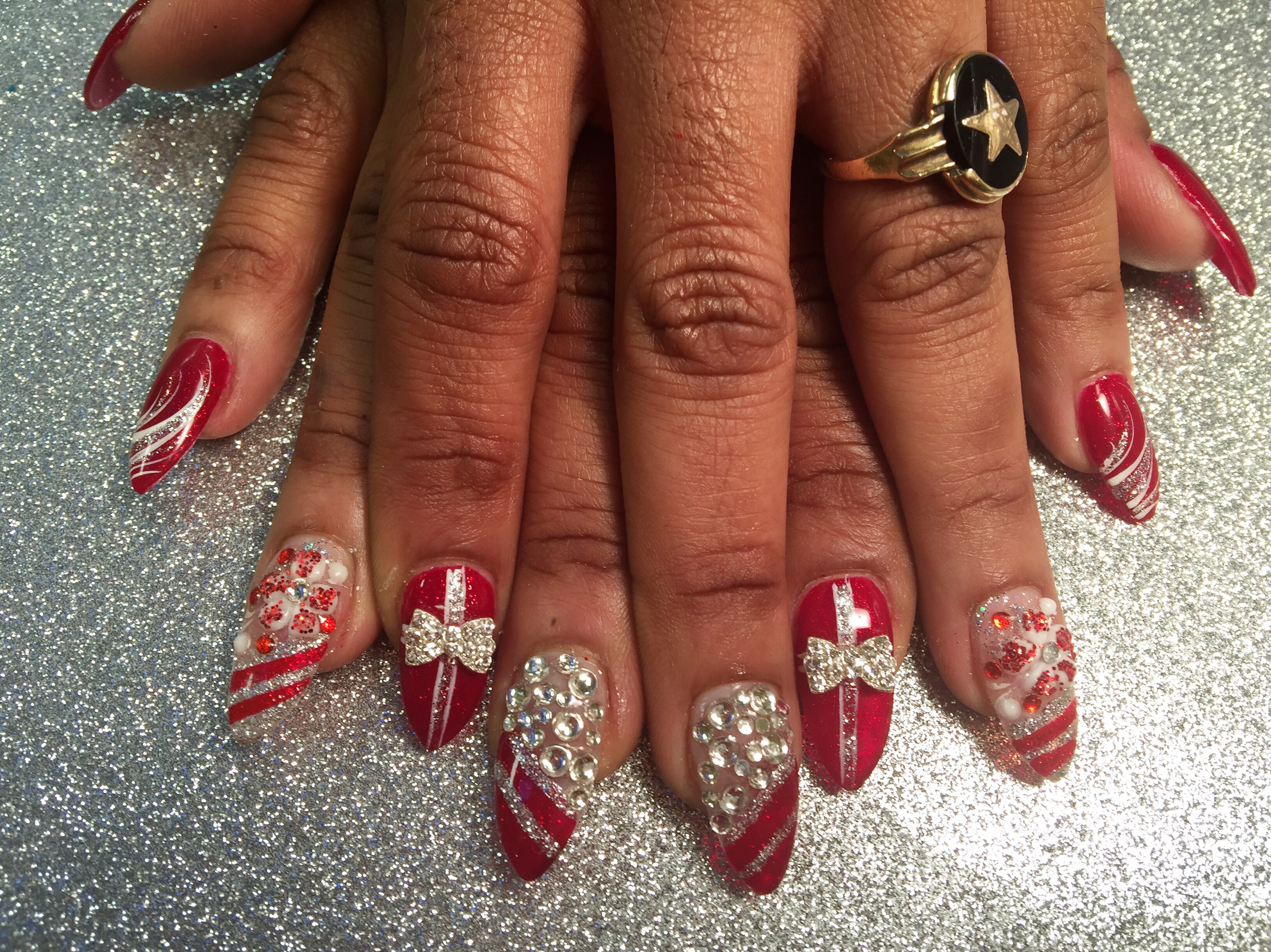 5. Sparkly Reindeer Nail Design - wide 5